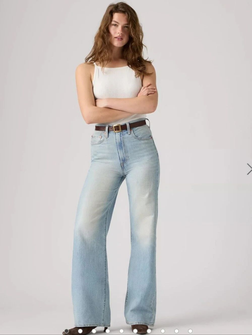 Levi's Ribcage Bell Jeans Medium Wash High Gloss Size 29